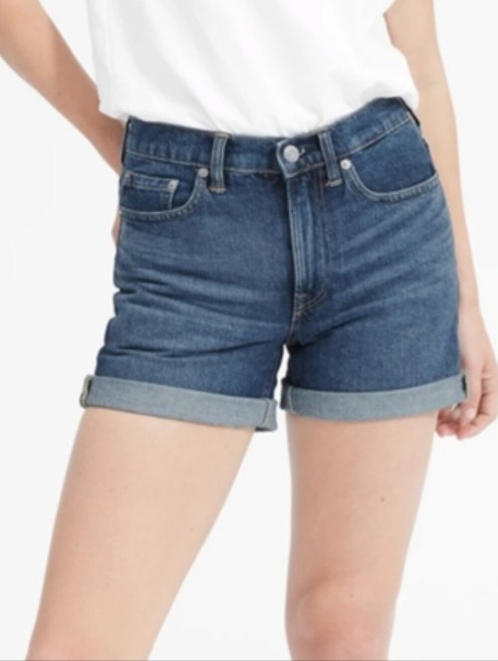 Everlane Relaxed medium blue denim shorts